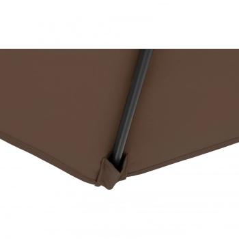 Parasol ogrodowy tarasowy okrągły uchylny z korbką śr. 270 cm brązowy