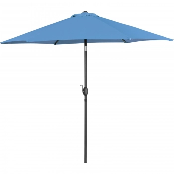 Parasol ogrodowy tarasowy okrągły uchylny z korbką śr. 270 cm niebieski
