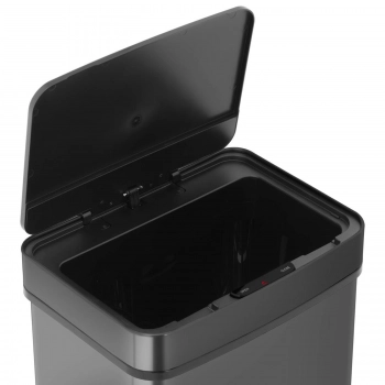 Kosz na śmieci automatyczny bezdotykowy prostokątny z czujnikiem ruchu 30 cm 60 l CZARNY