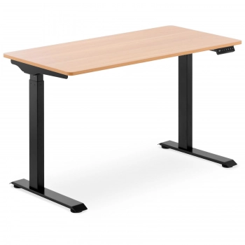 Biurko z regulacją wysokości elektryczne blat 120x60 cm wys. 730-1233 mm CZARNO-BRĄZOWE