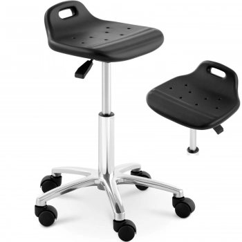 Taboret krzesło robocze warsztatowe CHROM do 120 kg 420-555 mm czarne