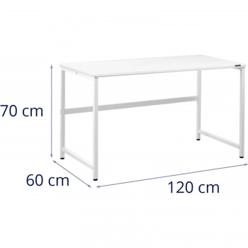 Biurko komputerowe na metalowym stelażu industrialne 120 x 60 cm białe