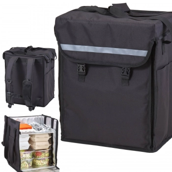 Torba plecak obiadowy termiczny do transportu lunchbox pizzy z półką 28 x 35.5 x 43 cm