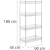 Regał druciany metalowy do magazynu garderoby 4 kosze 90 x 45 x 180 cm do 200 kg