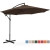 Parasol ogrodowy na wysięgniku okrągły uchylny śr. 300 cm brązowy