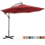 Parasol ogrodowy na wysięgniku okrągły uchylny śr. 300 cm bordowy