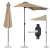 Półparasol przyścienny balkonowy tarasowy półokrągły 270 x 135 cm szarobrązowy