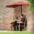 Półparasol przyścienny balkonowy tarasowy półokrągły 270 x 135 cm czerwony