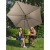 Parasol ogrodowy tarasowy okrągły uchylny z korbką śr. 270 cm szarobrązowy