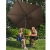Parasol ogrodowy tarasowy okrągły uchylny z korbką śr. 270 cm brązowy