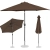 Parasol ogrodowy tarasowy okrągły uchylny z korbką śr. 270 cm brązowy