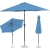 Parasol ogrodowy tarasowy okrągły uchylny z korbką śr. 270 cm niebieski