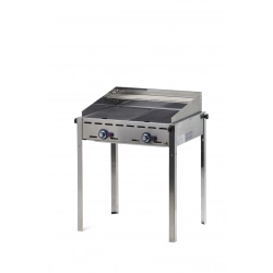Grill gazowy "Green Fire" 2 palniki 11,6kW z osłoną i półką - Hendi 149508