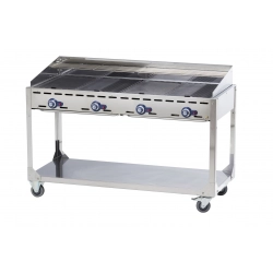 Grill gazowy "Green Fire" 4 palniki 22kW mobilny - Hendi 149614