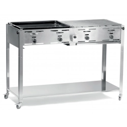 Grill gazowy "Master Quattro" 4 palniki 22kW mobilny - Hendi 154908