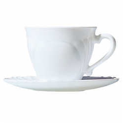 Filiżanka i spodek do kawy i herbaty z trwałego materiału opal CADIX 220ml zestaw 6szt. - Hendi 37784