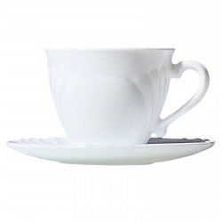 Filiżanka i spodek do kawy i herbaty z trwałego materiału opal CADIX 220ml zestaw 6szt. - Hendi 37784