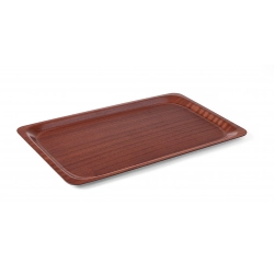 Taca antypoślizgowa drewniana, mahoń 530x325mm GN1/1 - Hendi 507216