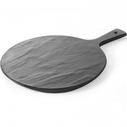 Płyta z uchwytem do serwowania dań imitacja łupka melamina śr. 300mm - Hendi 561355