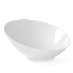 Miska skośna dekoracyjna owalna z melaminy do prezentacji wys. 104mm biała - Hendi 561423