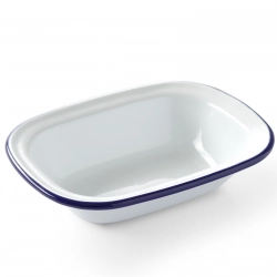 Naczynie prostokątne emaliowane białe 175x130mm Hendi 621202