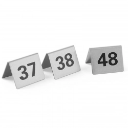 Tabliczka informacyjna NUMER STOLIKA 37-48 stal nierdzewna zestaw 12szt. - Hendi 663875