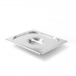 Pokrywka stalowa do GN Kitchen Line z wycięciem na chochlę GN 1/2 - Hendi 806937