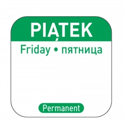 Naklejki food safety na pojemniki wielokrotnego użytku Piątek PL RU EN 1000 szt. Hendi 850114