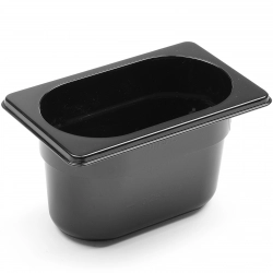 Pojemnik gastronomiczny GN 1/9 z czarnego poliwęglanu 176x162x100mm 1L Hendi 862827