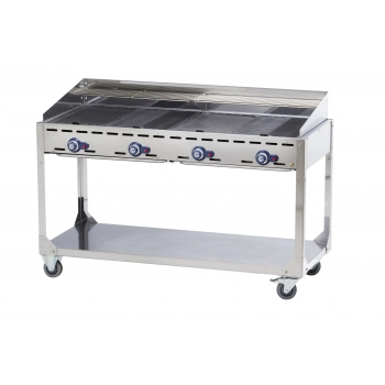 Grill gazowy "Green Fire" 4 palniki 22kW mobilny - Hendi 149614
