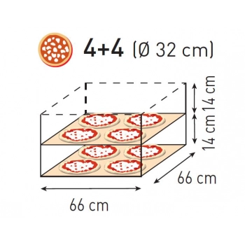 Piec do pizzy podwójny Basic 44 8 pizz 9400W - Hendi 226698