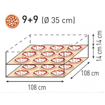 Piec do pizzy podwójny Basic XL 99 18 pizz 26400W - Hendi 227053