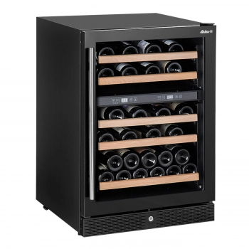 Lodówka na wino do chłodzenia wina 2 strefy 5 półek 44 butelki LED 155L