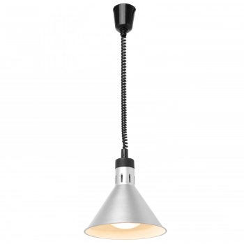 Lampa do podgrzewania potraw - wisząca stożkowa srebrna 250W