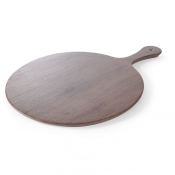 Płyta z uchwytem do serwowania dań imitacja drewna dębowego melamina śr. 300mm - Hendi 561300