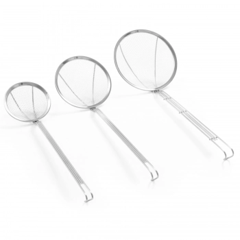 Cedzak sitko do smażenia w głębokim oleju ze stali nierdzewnej śr. 120 mm - Hendi 640203