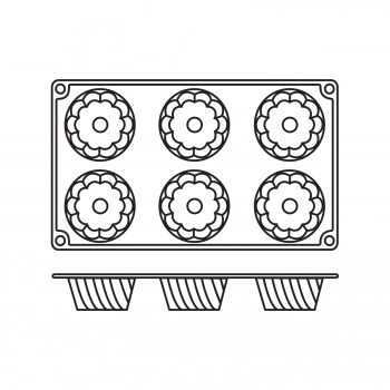 Foremki silikonowe nieprzywierające do pieczenia SAVARIN MINI GN 1/3 Hendi 676134