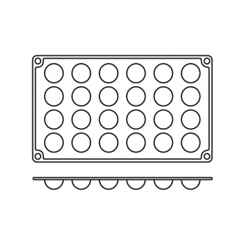 Foremki silikonowe nieprzywierające do pieczenia SEMI SPHERE GN 1/3 Hendi 676158