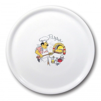 Wytrzymały talerz do pizzy z porcelany Speciale dekorowany 330mm - zestaw 6szt.