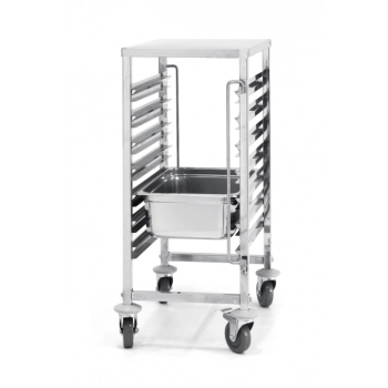 Wózek do transportu pojemników 7 x GN 1/1 z blatem roboczym - Hendi 810668
