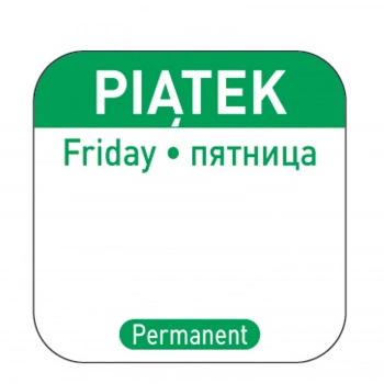 Naklejki food safety na pojemniki wielokrotnego użytku Piątek PL RU EN 1000 szt. Hendi 850114