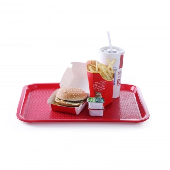 Taca z polipropylenu Fast Food 35x45cm - czerwona