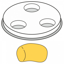 Końcówka do wyrobu makaronu GNOCCHI grube pełne rurki 1 otwór śr. 13 mm MPF2.5/4 - Hendi 229415