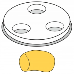 Końcówka do wyrobu makaronu GNOCCHI grube pełne rurki 1 otwór śr. 13 mm MPF2.5/4 - Hendi 229415