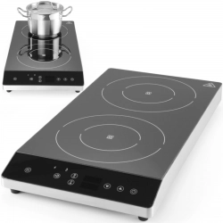 Kuchenka indukcyjna przenośna 2 pola grzewcze OBLIQUE śr. 22 cm 3500 W 230 V - Hendi 239438