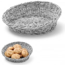 Kosz ekspozycyjny na pieczywo owoce skośny okrągły śr. 370 mm szary - Hendi 426586