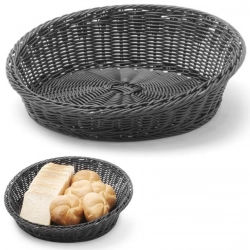 Kosz ekspozycyjny na pieczywo owoce skośny okrągły śr. 370 mm czarny - Hendi 426593