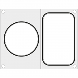 Matryca do zgrzewarek MCS na tackę bez podziału 178x113 mm + pojemnik śr. 115 mm - Hendi 805527