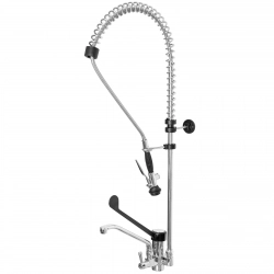 Bateria gastronomiczna z wylewką i prysznicem natryskiem wys. 106 cm - Hendi 810279