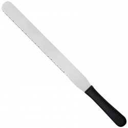 Nóż cukierniczy do ciasta ząbkowany z 1 strony 300 mm Creme - Hendi 840986